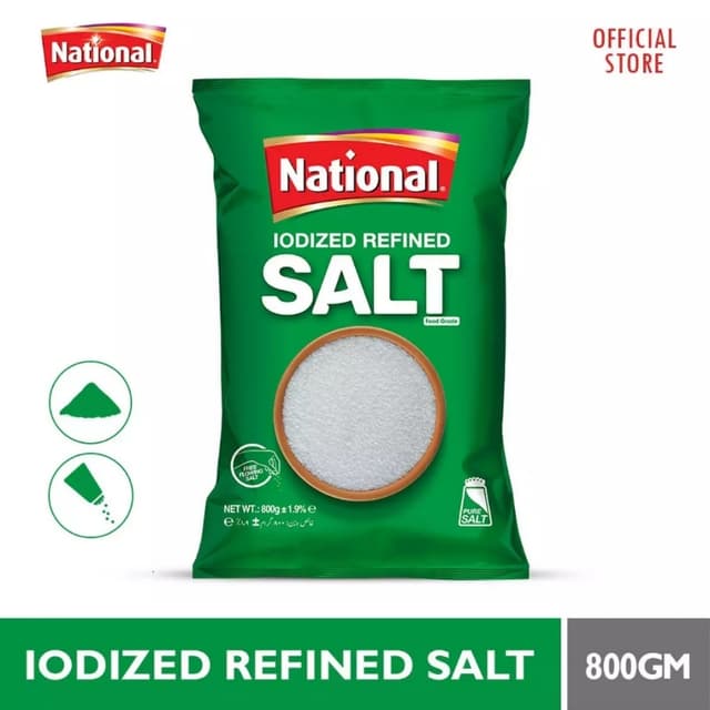 National lodized Refined Table Salt 800gm