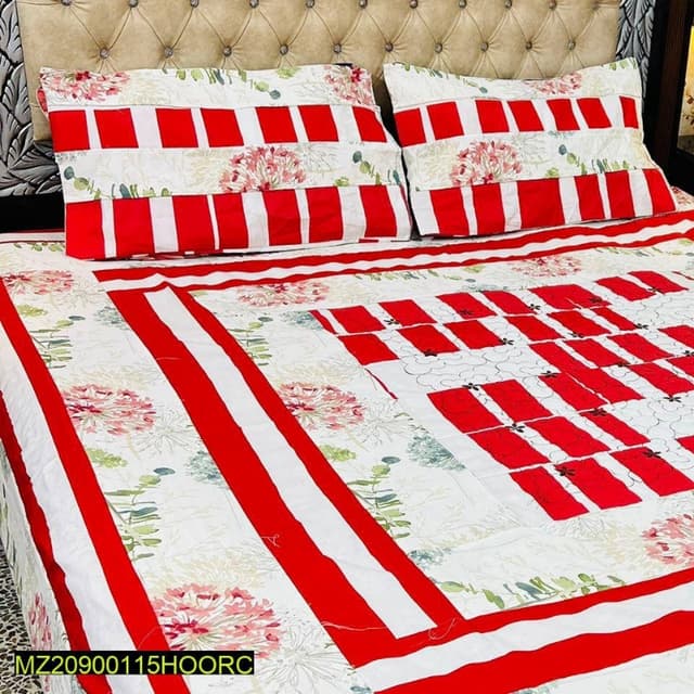 3 Piece Cotton Sotton Printing Double Bed Sheet
