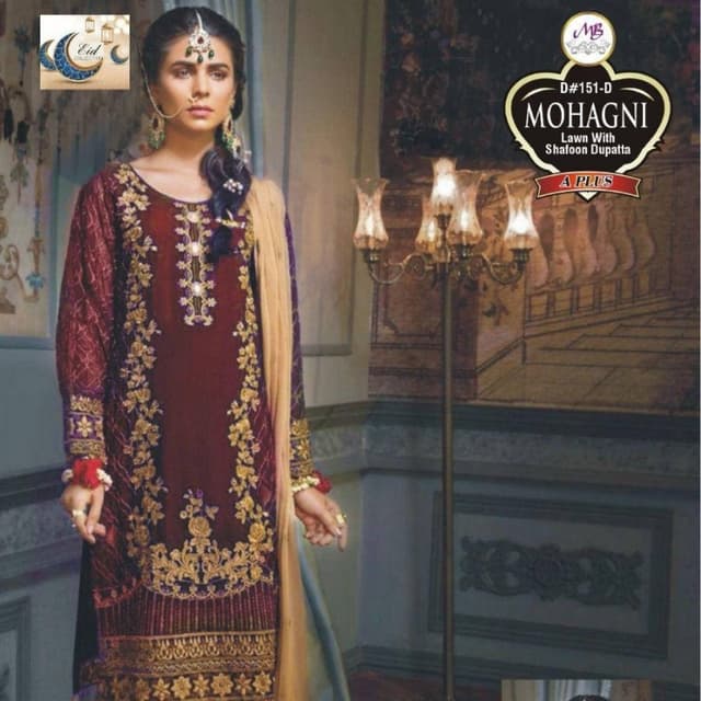 3 pc digital lawn suit